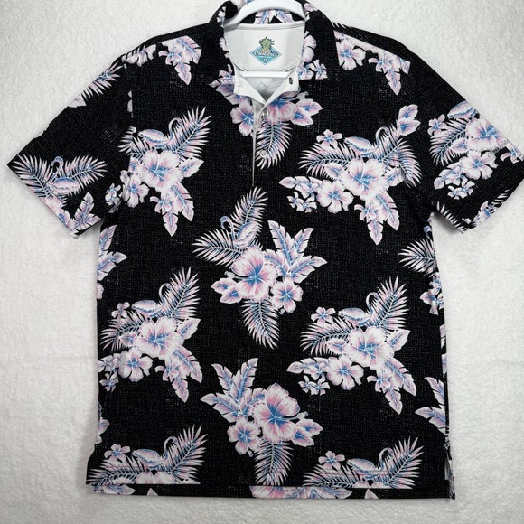 chubbies Other - Chubbies Mens Performance Polo Shirt Small Charcoal Floral Flamingo Tropical S